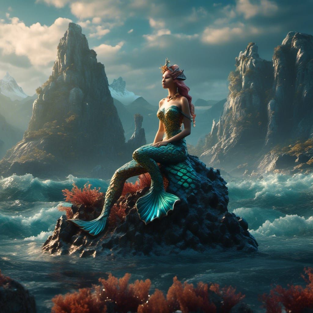Enchanting Mermaid in Detailed Digital Painting