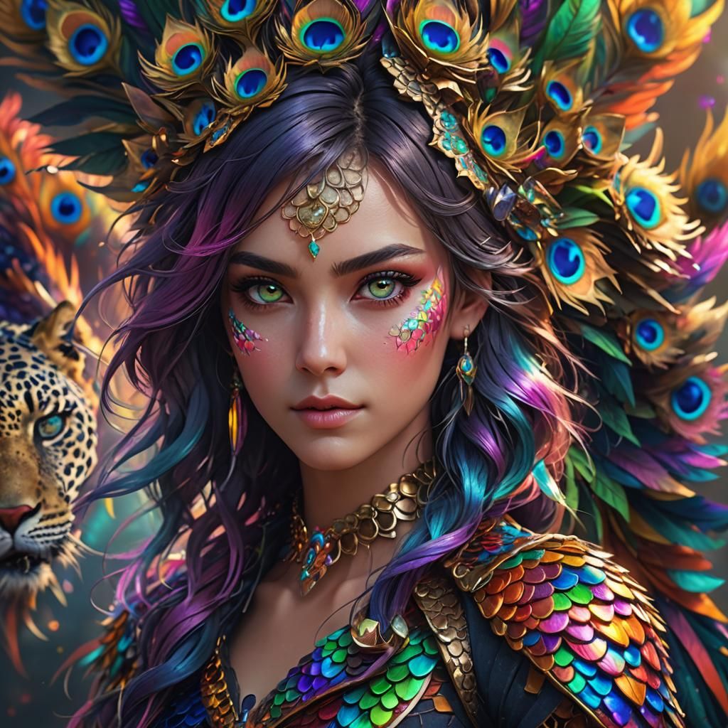 Fantasy Woman with Dragon Scales, Game Cinematic Graphics