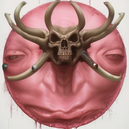 Demon in Forest of Sprites: Photorealistic Psychedelic Art