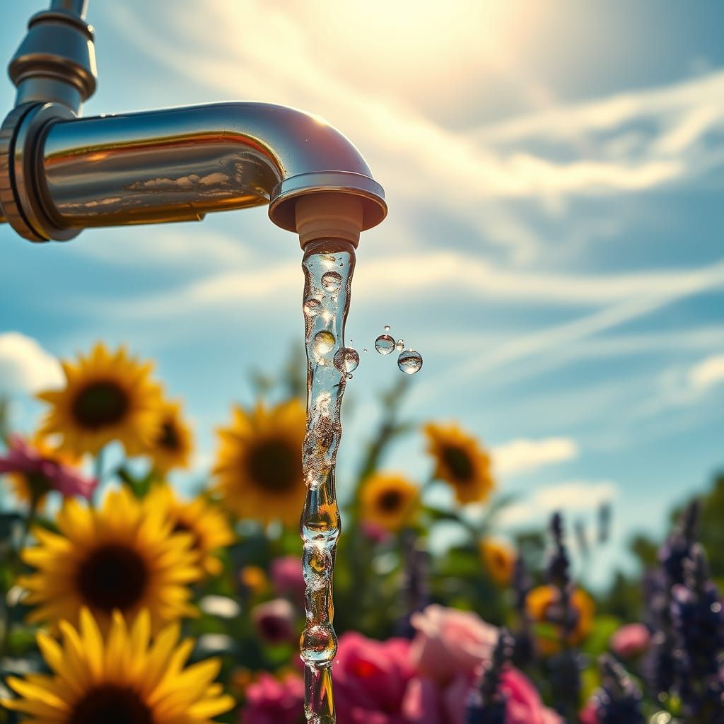 Glistening Bubbles Dance in Sunlight: A Hyperrealistic Garde...