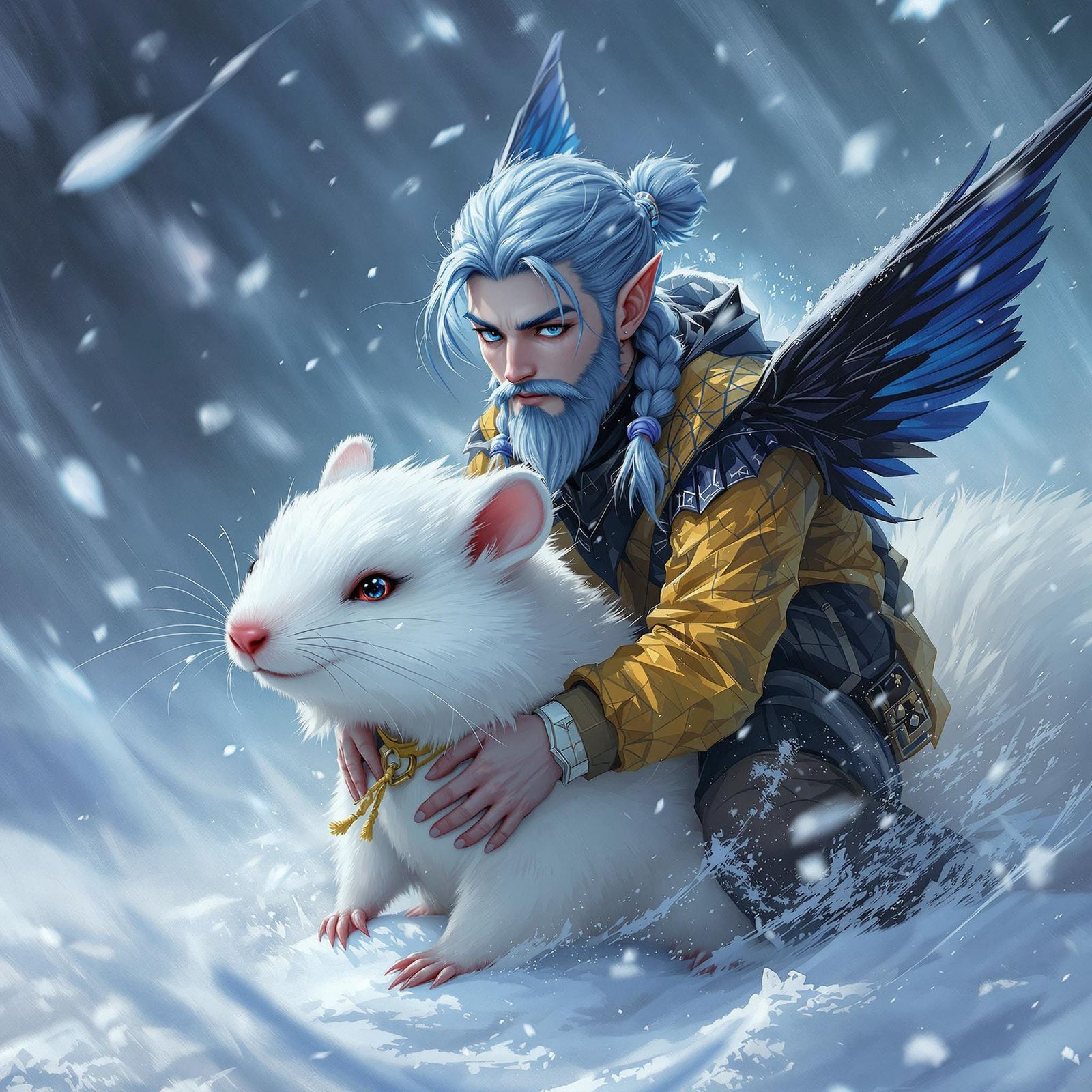 Pixie in Snowy Storm, Inspired by Fantasy Art