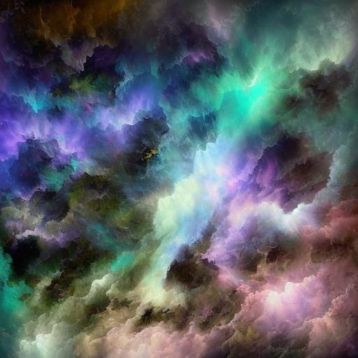 Intimate Cavern Kiss: Fantasy Oil Painting