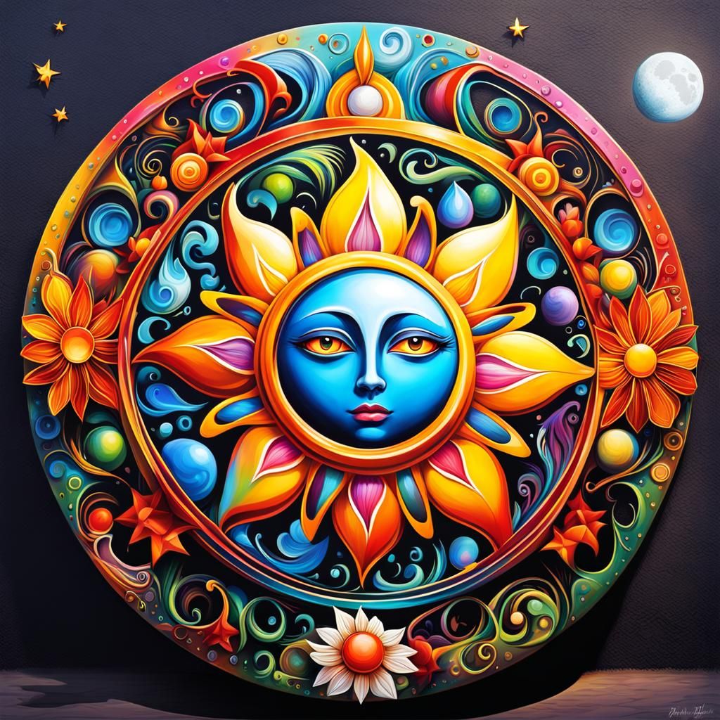 Colorful Magical Circle Graffiti Art