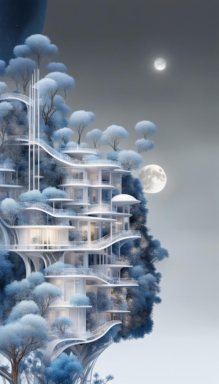 Floating Cosmic City with Fractal Architecture