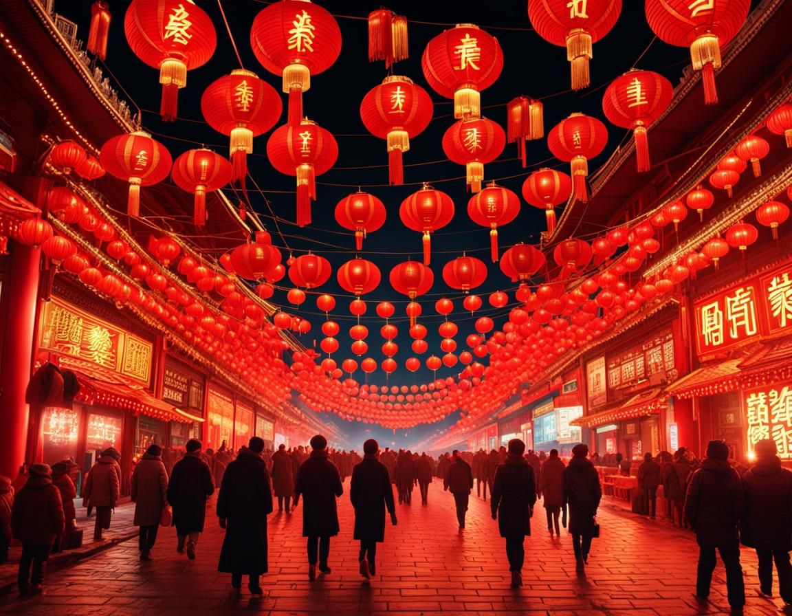 Auspicious Red Lanterns for Chinese Lunar New Year