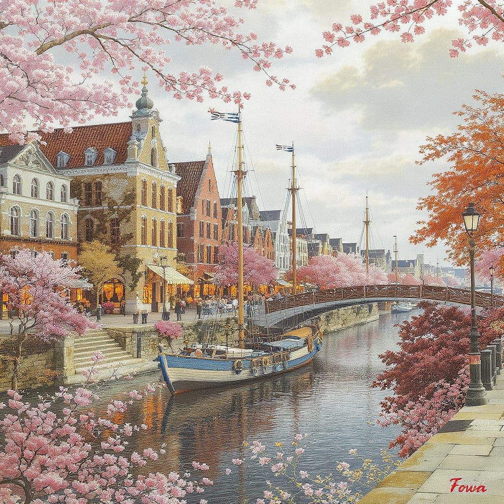 Liverpool Docks in Ancient Roman Style Sketch