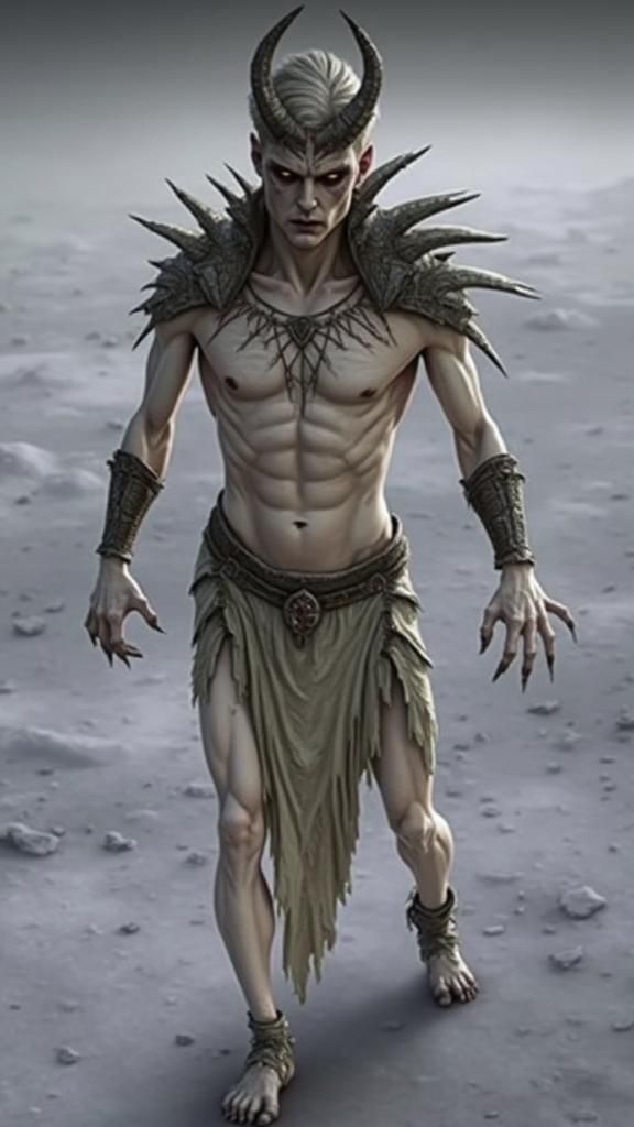 Icy Wight Demon with Platinum Hair