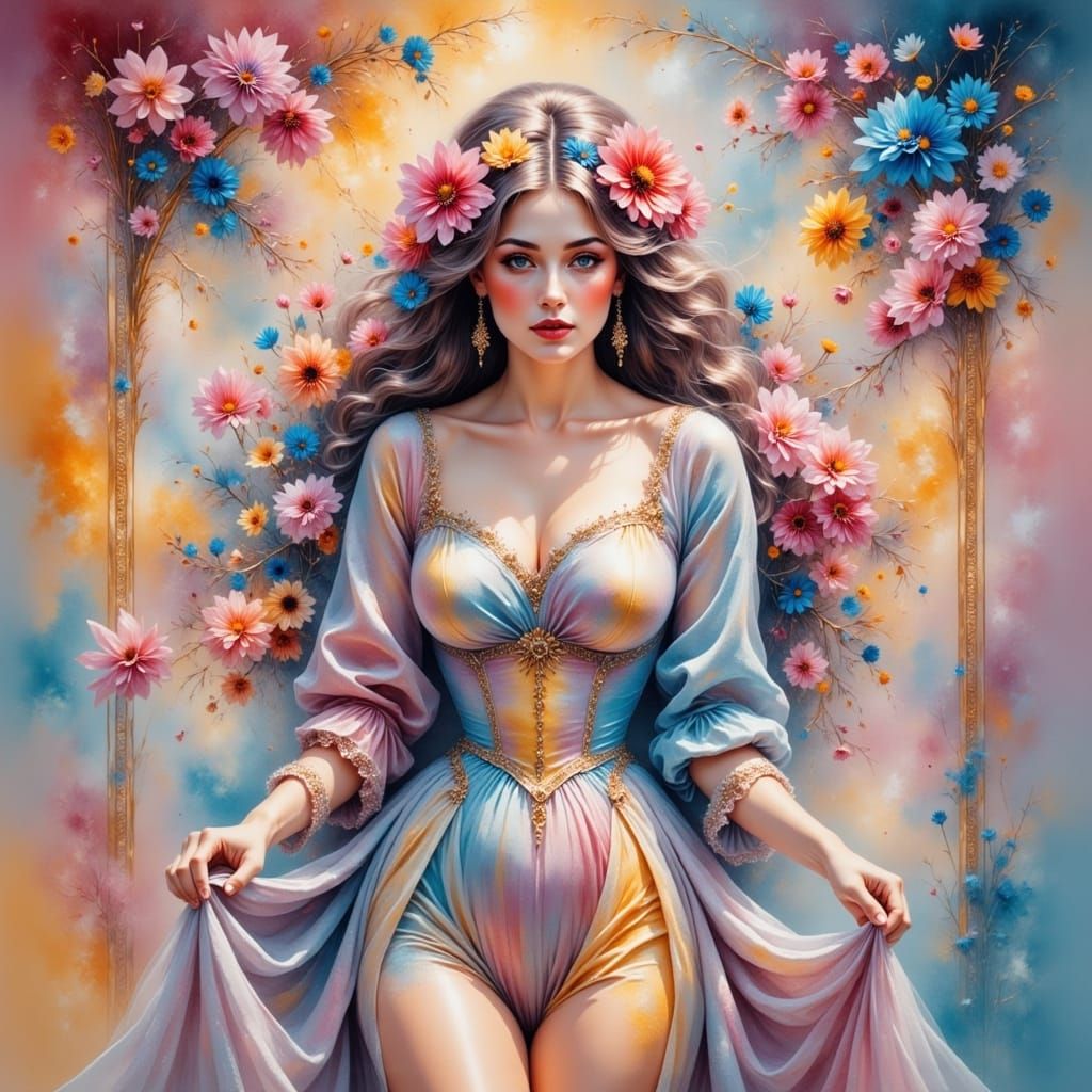 Ethereal French Beauty in a Garden Paradise