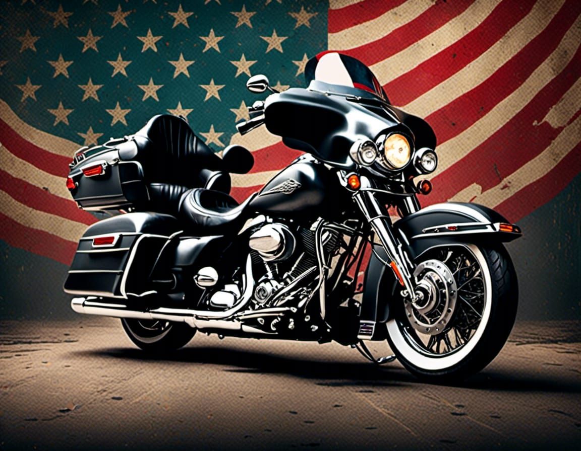 Retro Harley Davidson Road Glide Banner