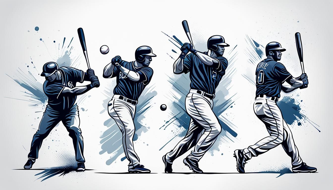 Dynamic Baseball Player in Action Illustration