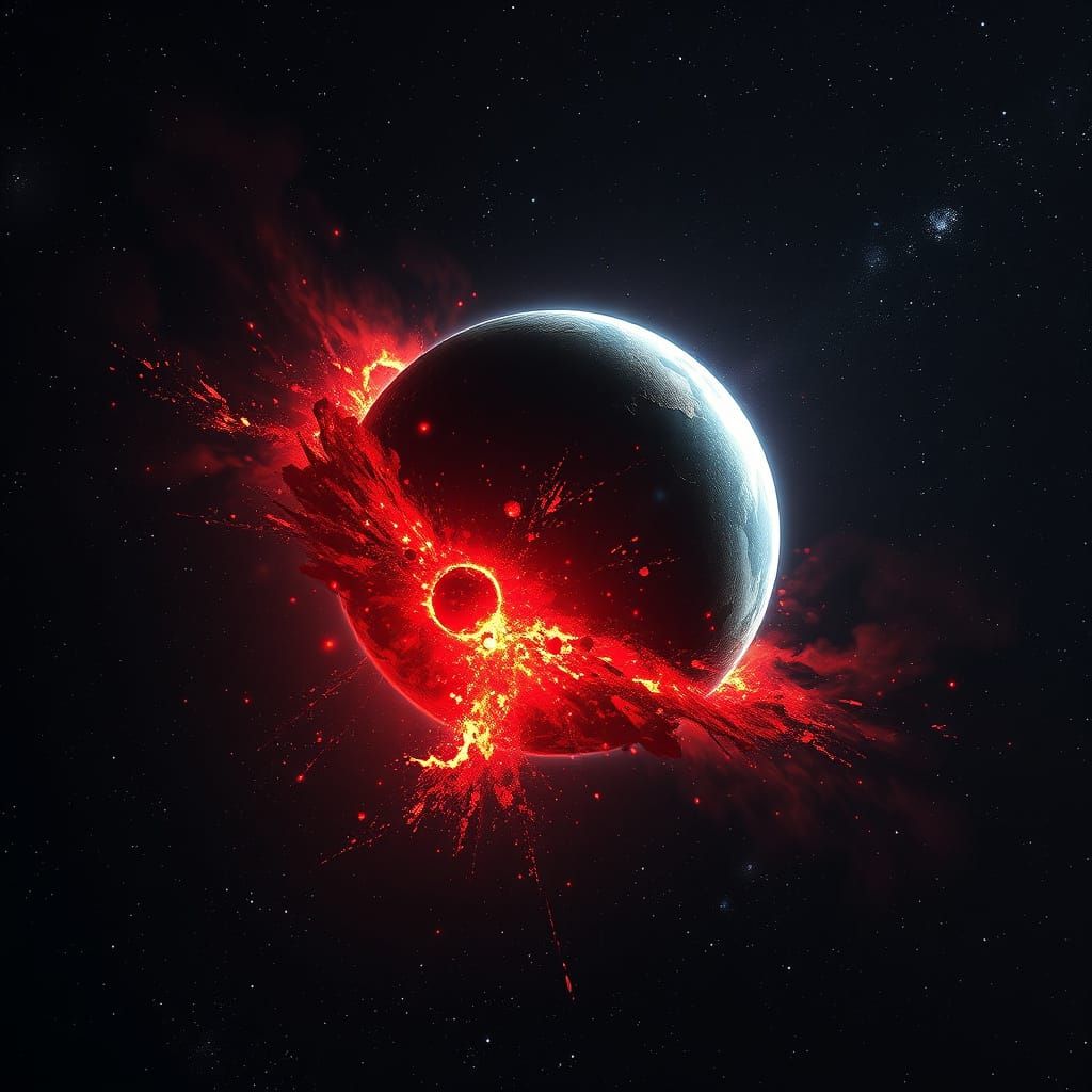 Cosmic Planet Explodes in a Vibrant, Hiperrealistic Display