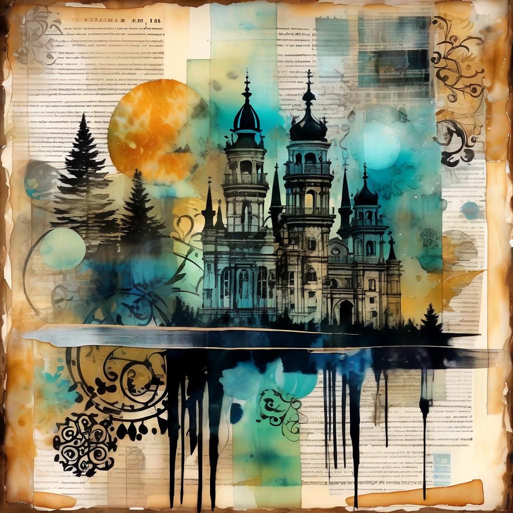 Nostalgic Mixed Media Encaustic Painting