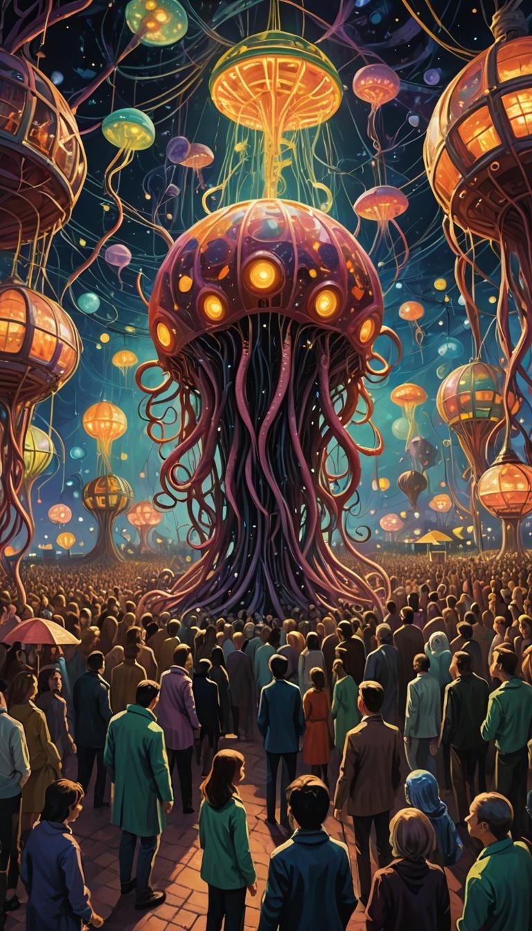 Surreal Alien County Fair in Fauvist Style