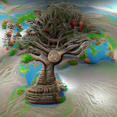Majestic World Tree: 8K 3D Render
