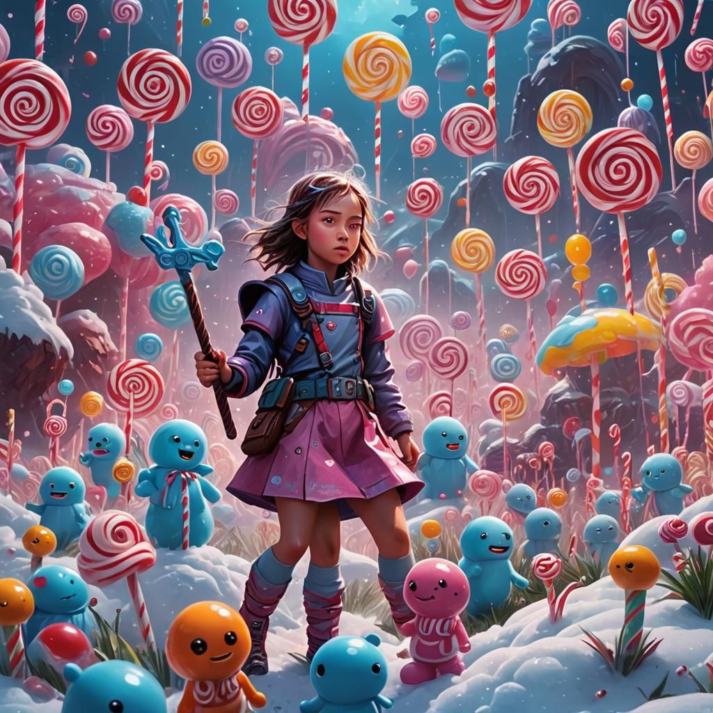Candy Dreamscape Warrior with Magical Swords