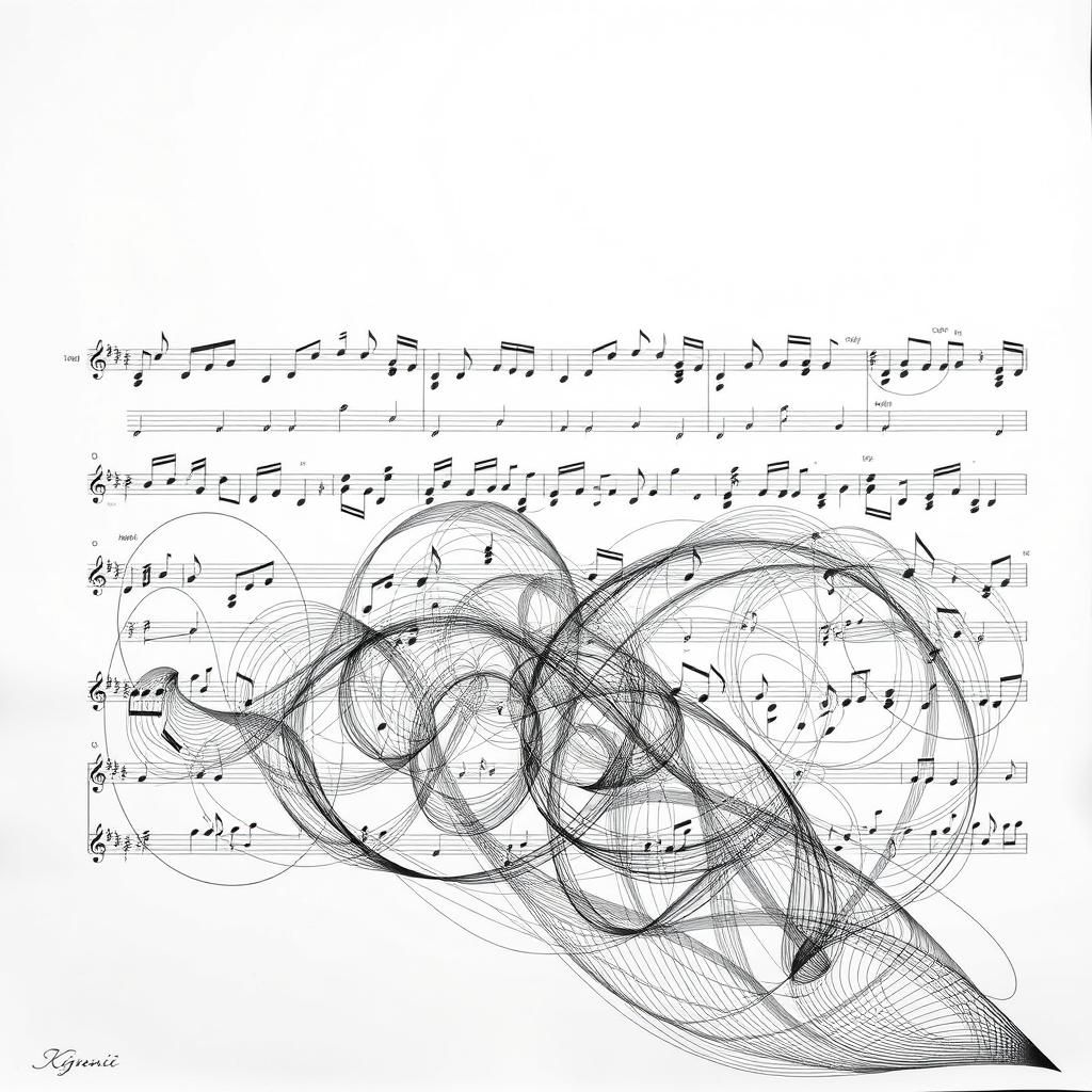 Experimental Graphic Score in Black and White