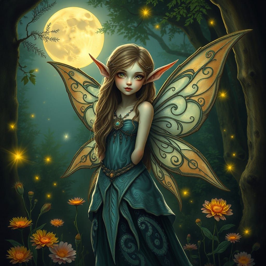 Enchanted Faerie in Moonlit Whimsy