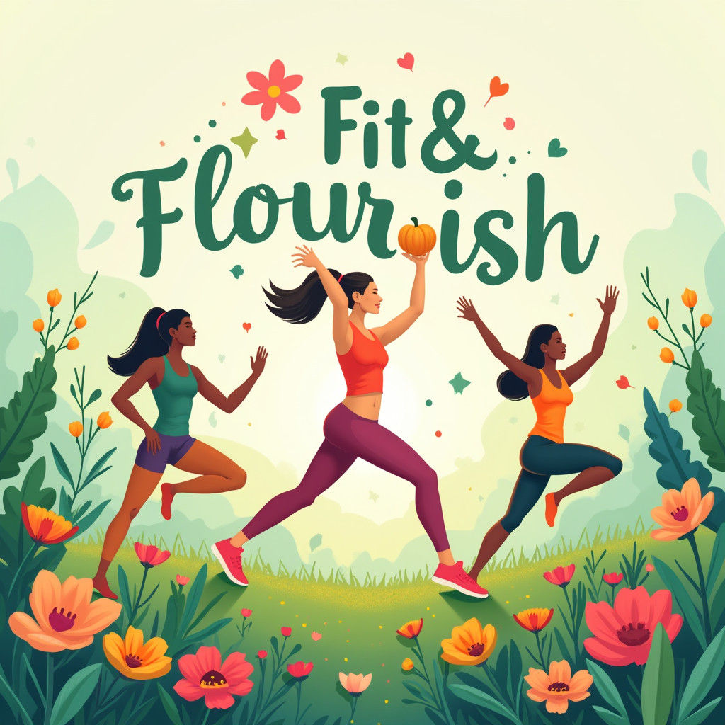 Fit & Flourish: Women's Wellness in Floral Meadow