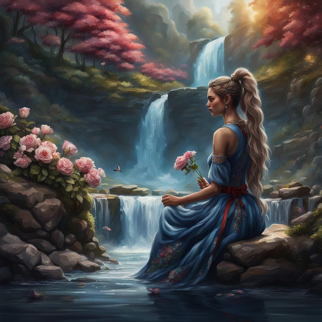 Hope Mikaelson by Waterfall: Fantasy Concept Art