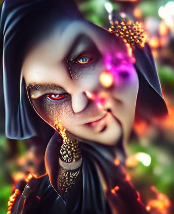 Evil Warlock in High Definition with Bokeh