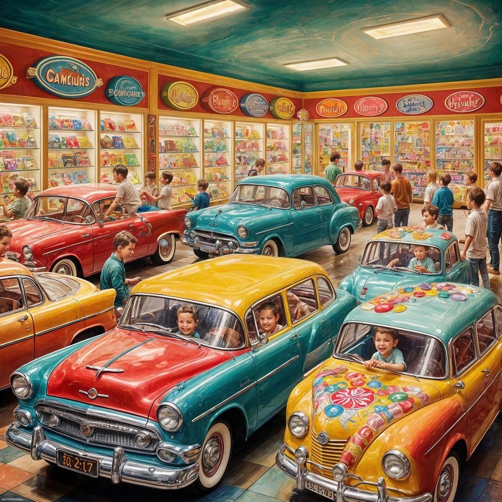 Happy Children in a 1956 Candy Shop