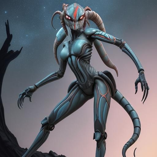 Ahsoka Xenomorph Fusion: Anime Style Invertebrate