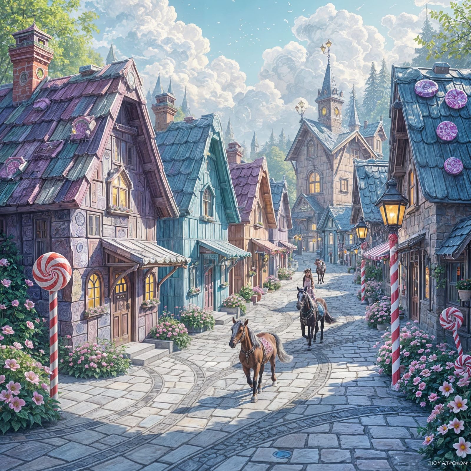 Gemstone Homes in a Whimsical Candy Town