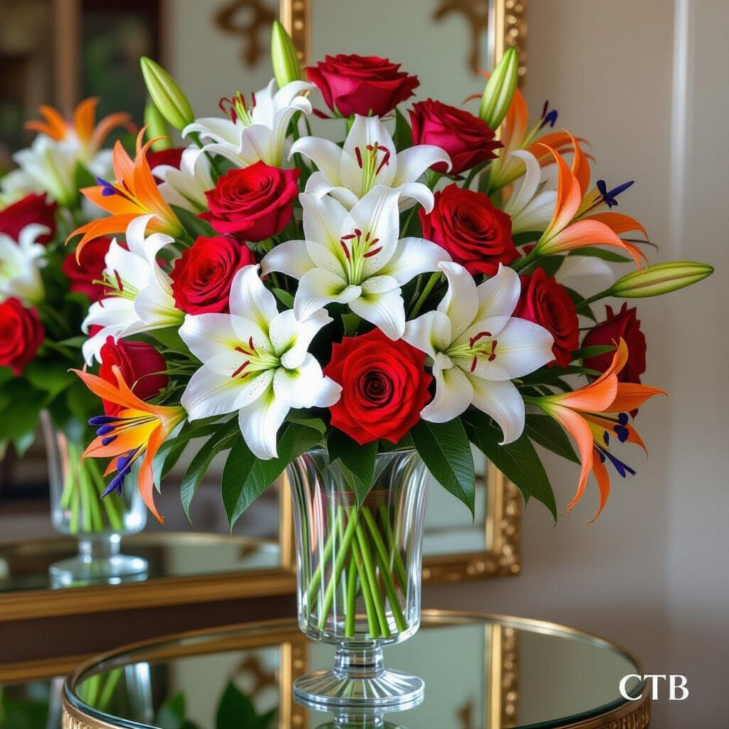 Magical Floral Bouquet in Art Deco Vase