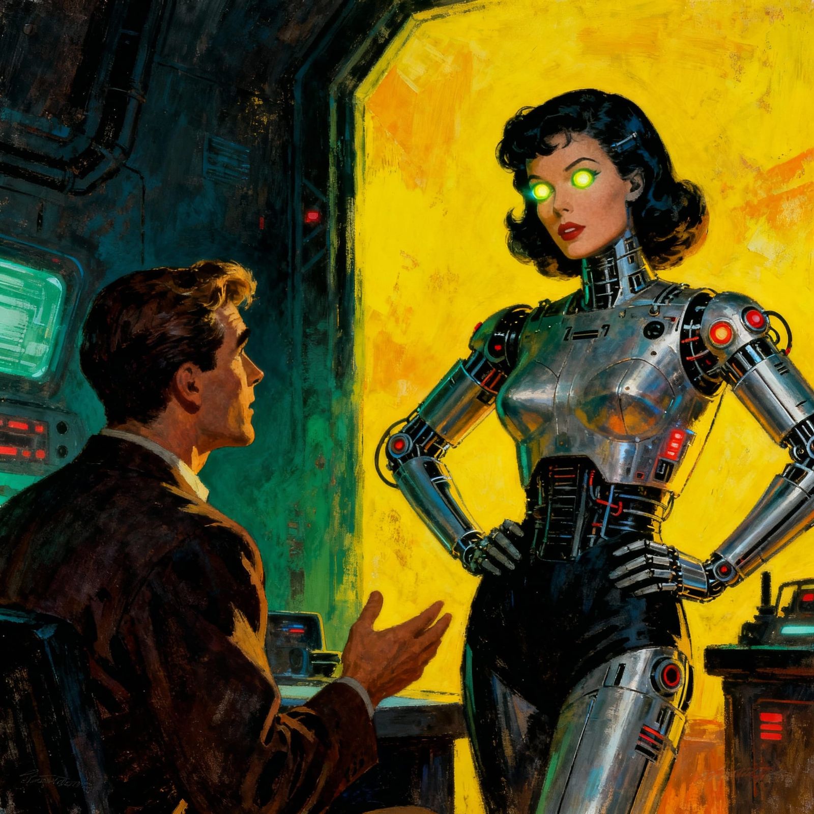 Retro-Futuristic Romance: Man Meets Cyborg Woman