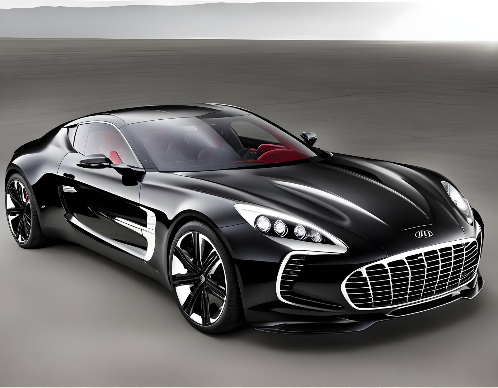 Elegant 2012 Kia One-77 Supercar in Black