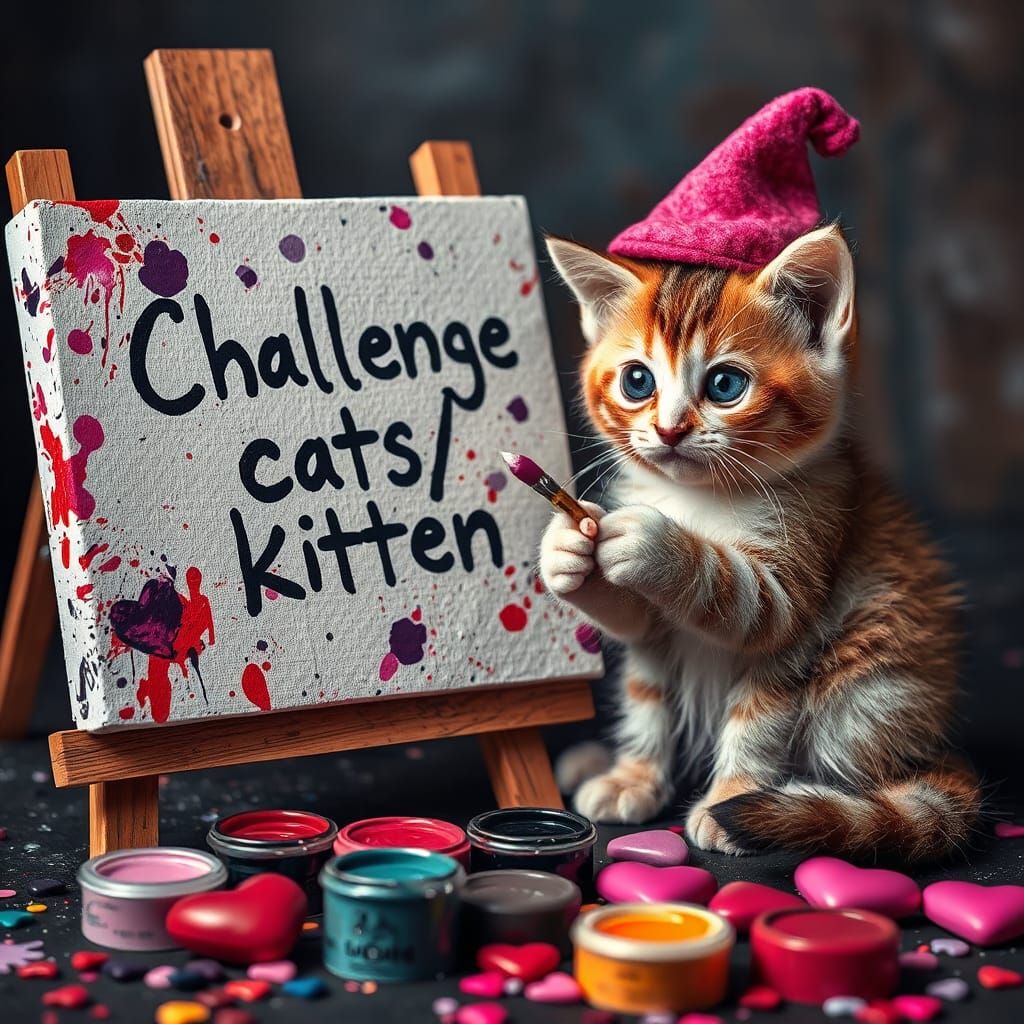 Kitten Artist's Challenge: Photorealistic Feline Art