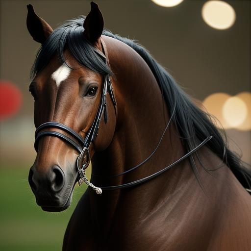 Majestic Flying Horse Portrait with Bokeh