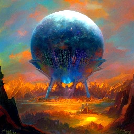 Futuristic City in Lightbulb: Digital Matte Painting