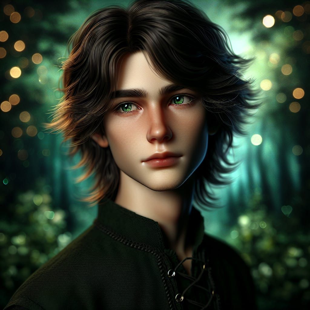 Ethereal Portrait of Boy in Medieval Tunic