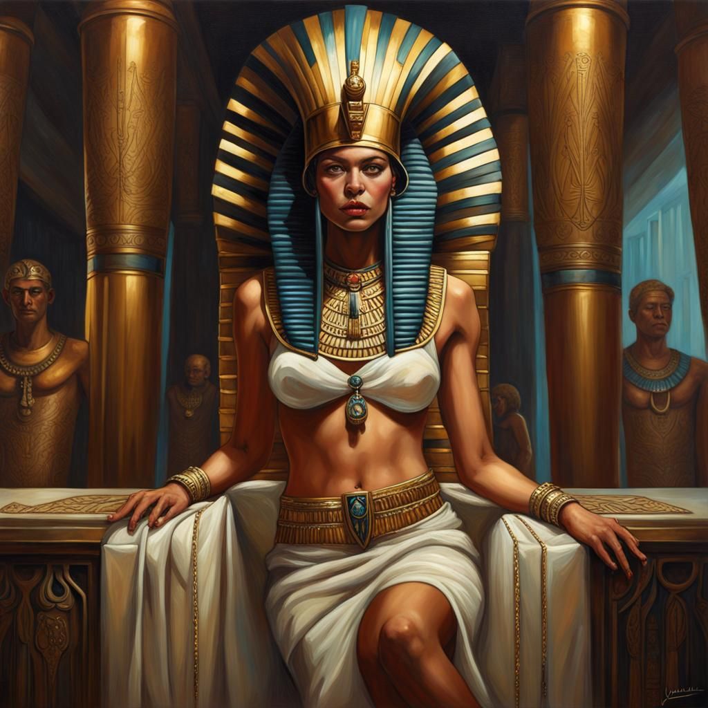 Emilia Mernes as an Egyptian pharaoh