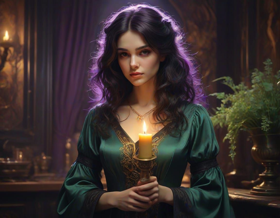 Dark Fantasy Witch Masterpiece in Intricately Detailed Art