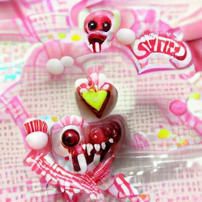 Creepy Kawaii Candy Heart for Valentine's Day