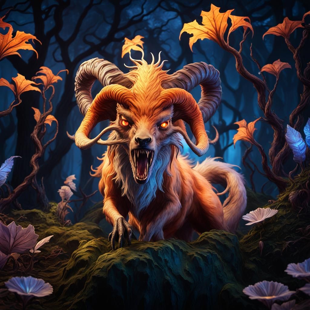 Eldritch Wendigo: A Gothic Fantasy Concept Art