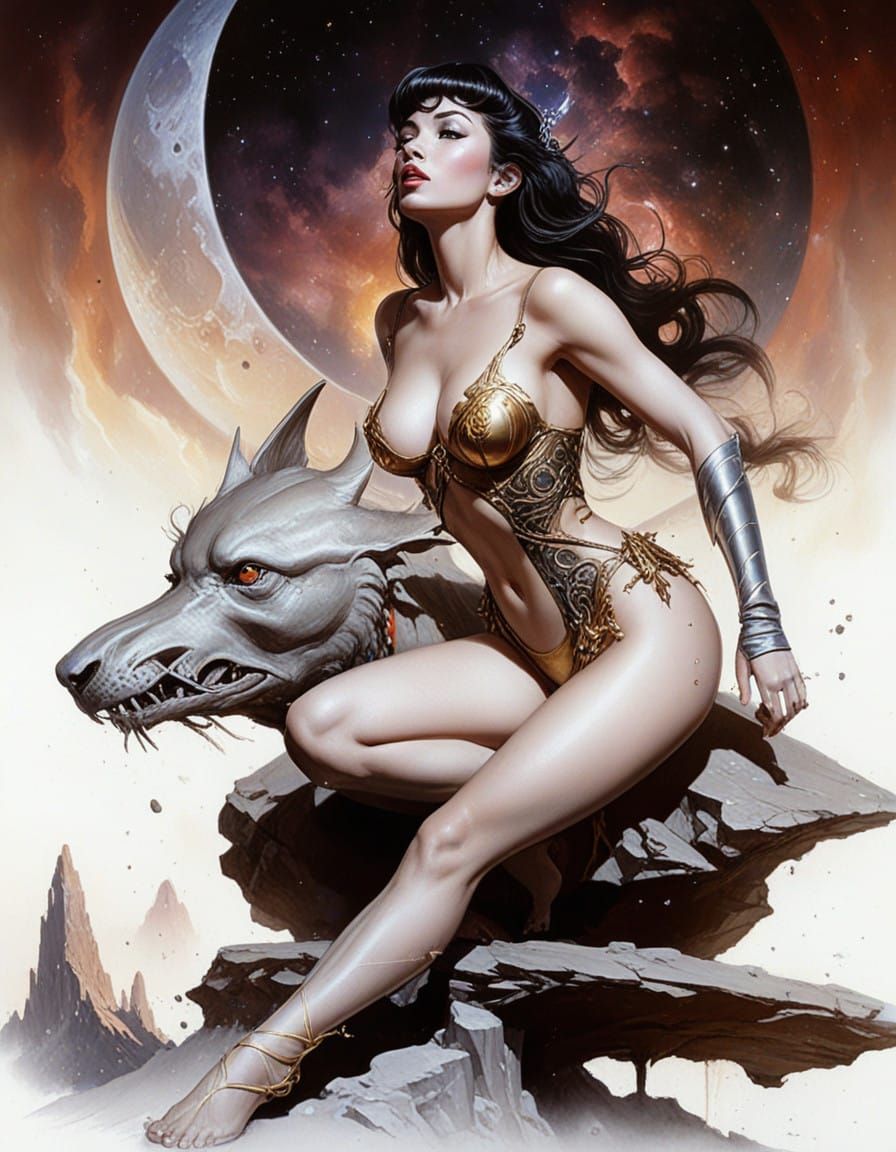 Sensational Space Siren in a Celestial Baroque Portrait