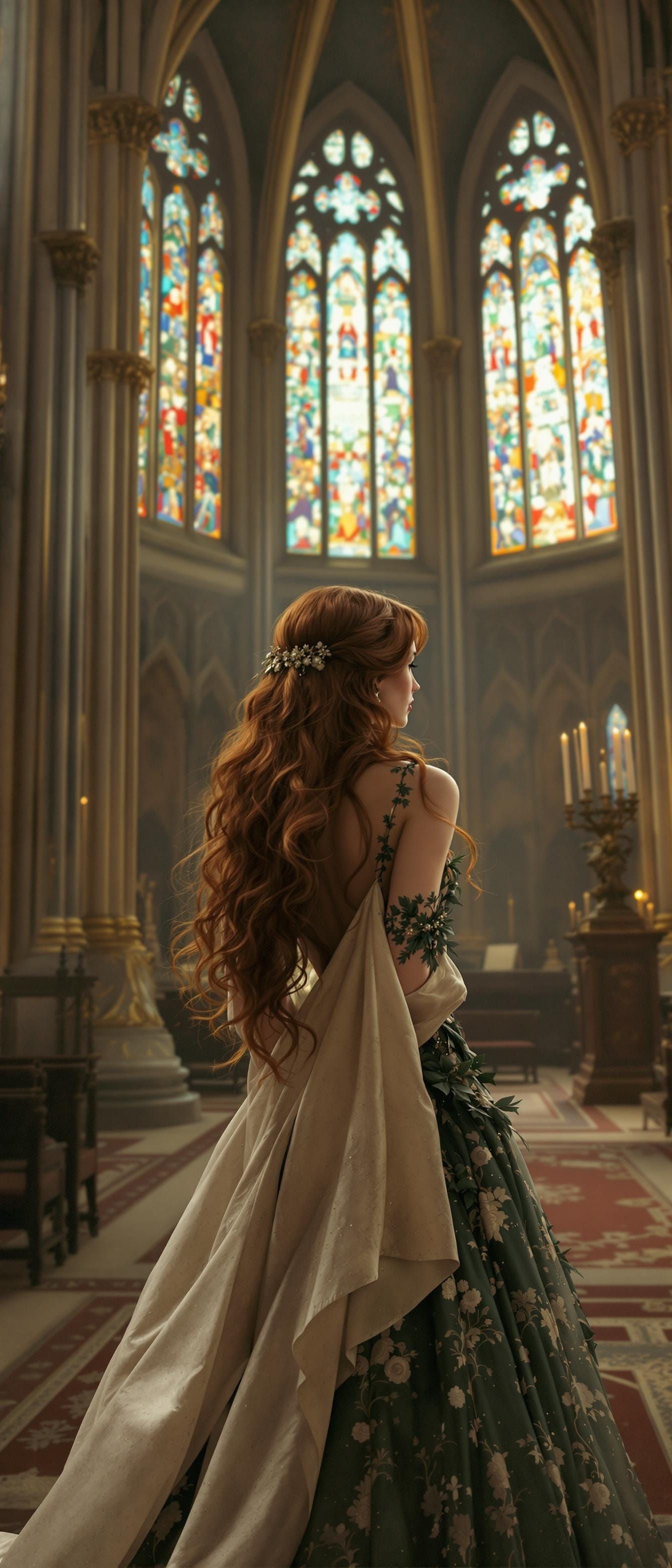 Elegant Gothic Beauty in Vintage Opulence