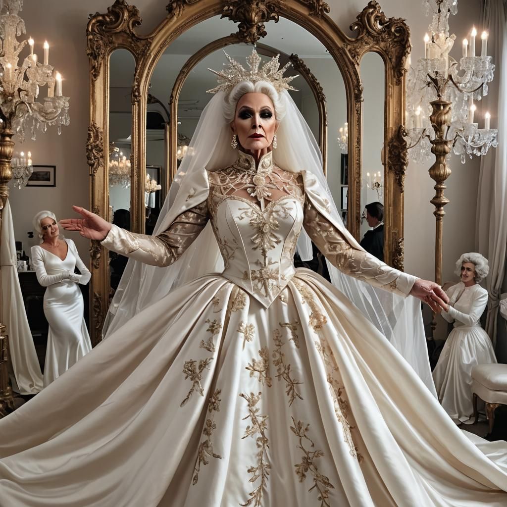 Couture Drag Queen Crucifixion in Satin Wonderland