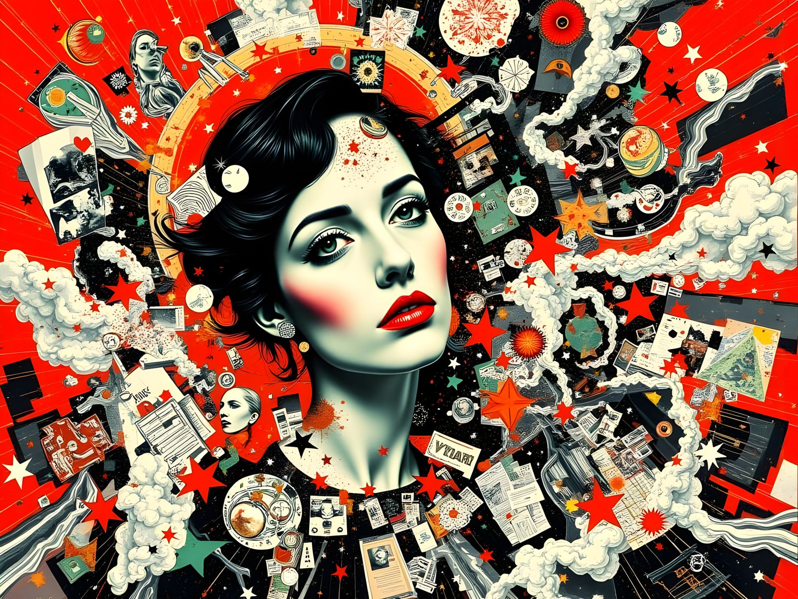 Dadaist Collage of Modern Information Overload