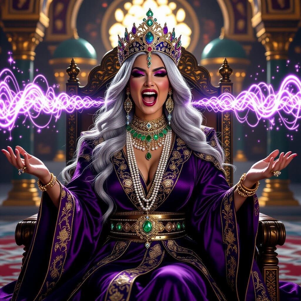 Sindel as Ottoman Empress in Hyperrealistic Style