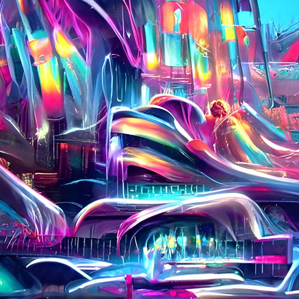 Loud Accordion Music in a Cyberpunk Wonderland