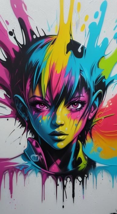 Colorful Dreamscape Graffiti Art in Splash Style