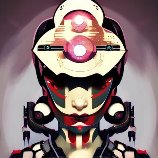 Mercenary Woman in Afrofuturist Oilpunk Style
