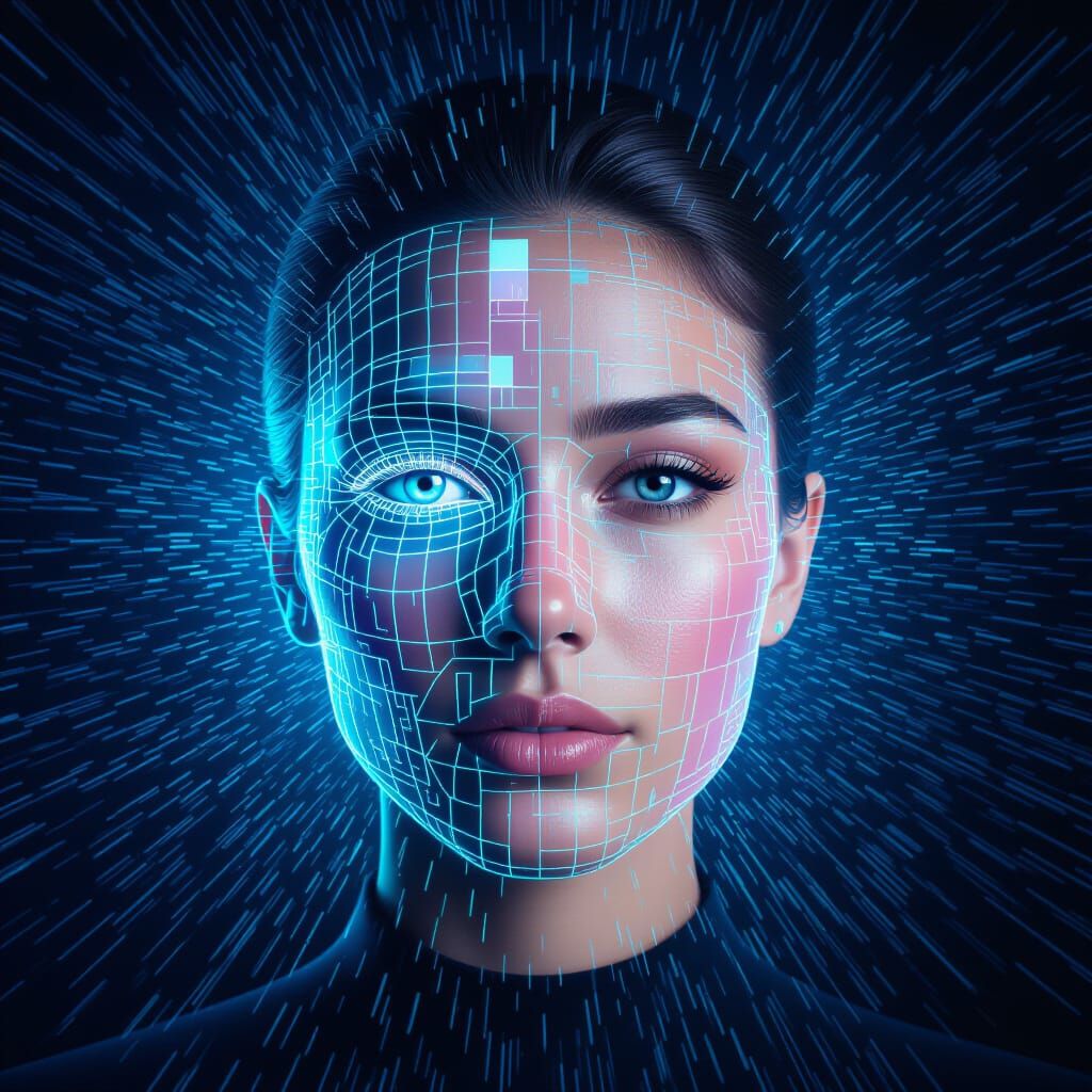 Digital Vortex Hologram Face Emerges