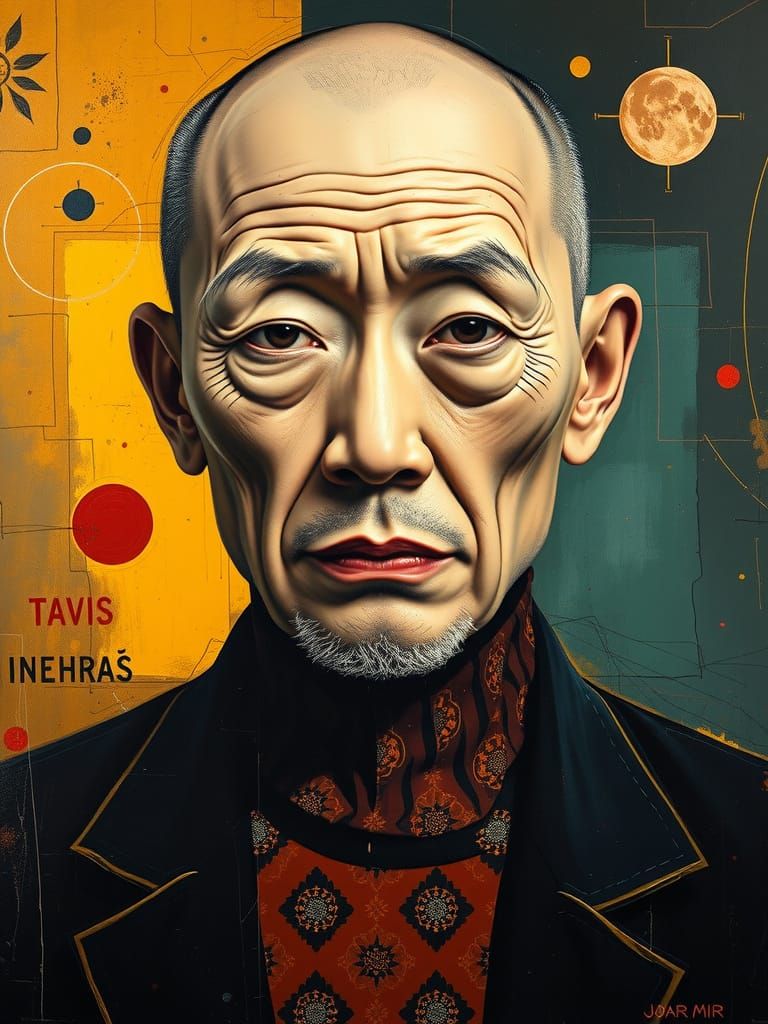 Expressionist Surrealist Portrait of a Young Man