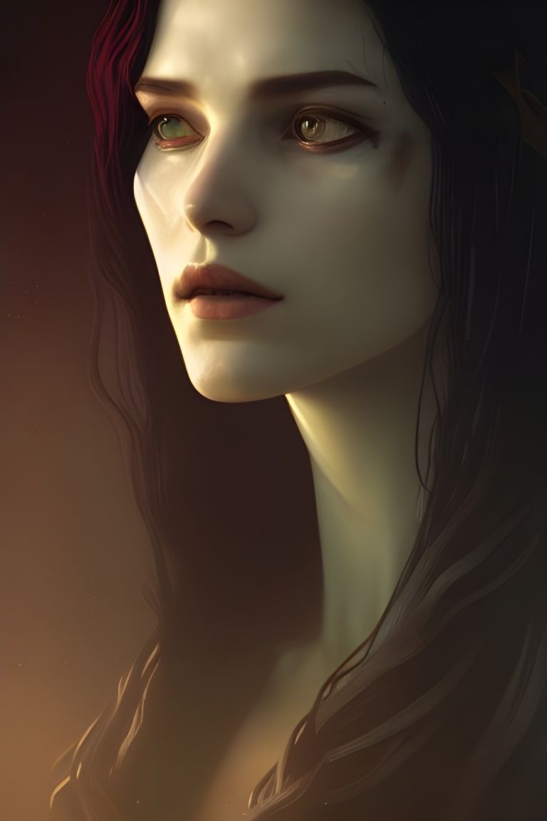 Yennefer Portrait in Digital Watercolor Style