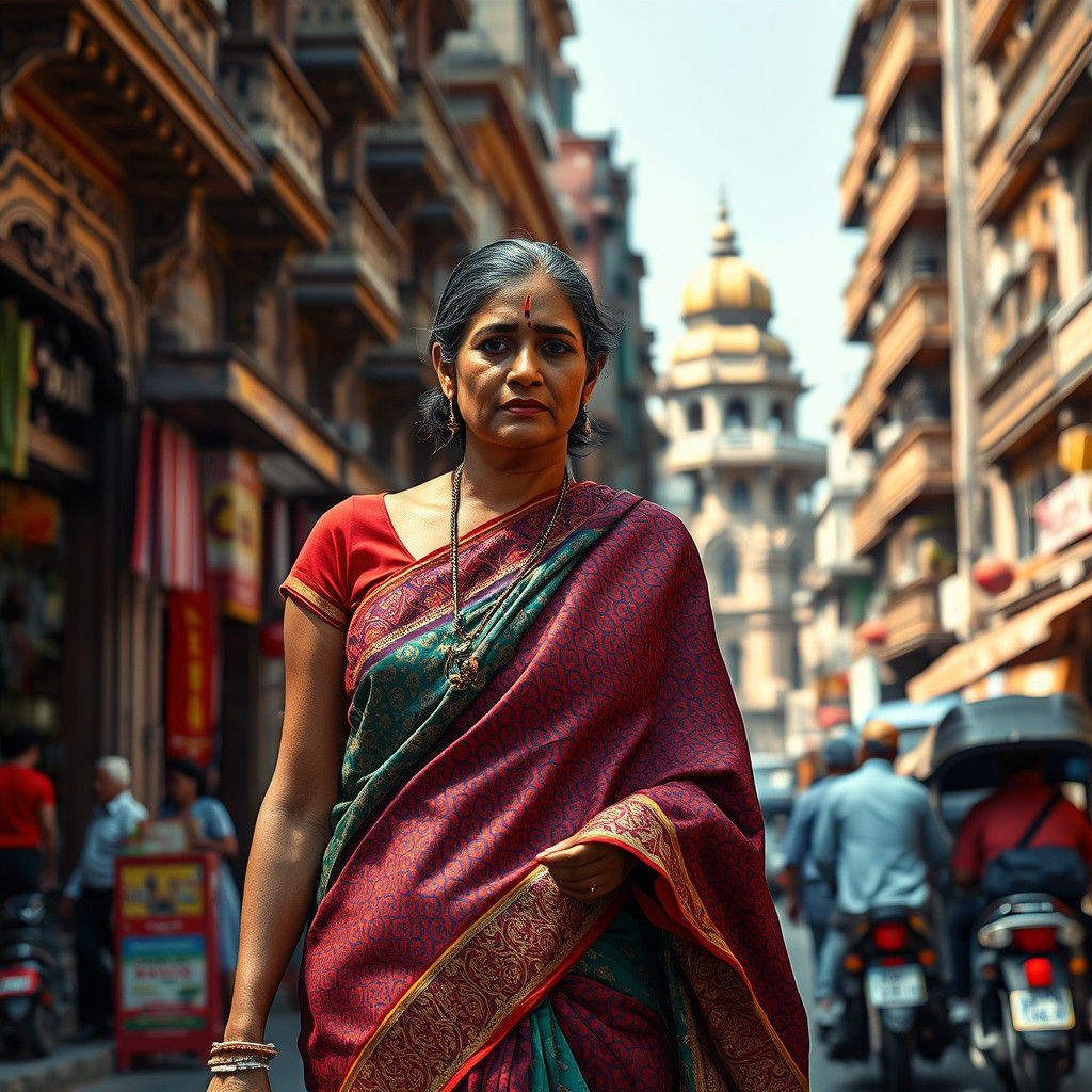 Indian Woman in Kolkata: Fantasy Concept Art